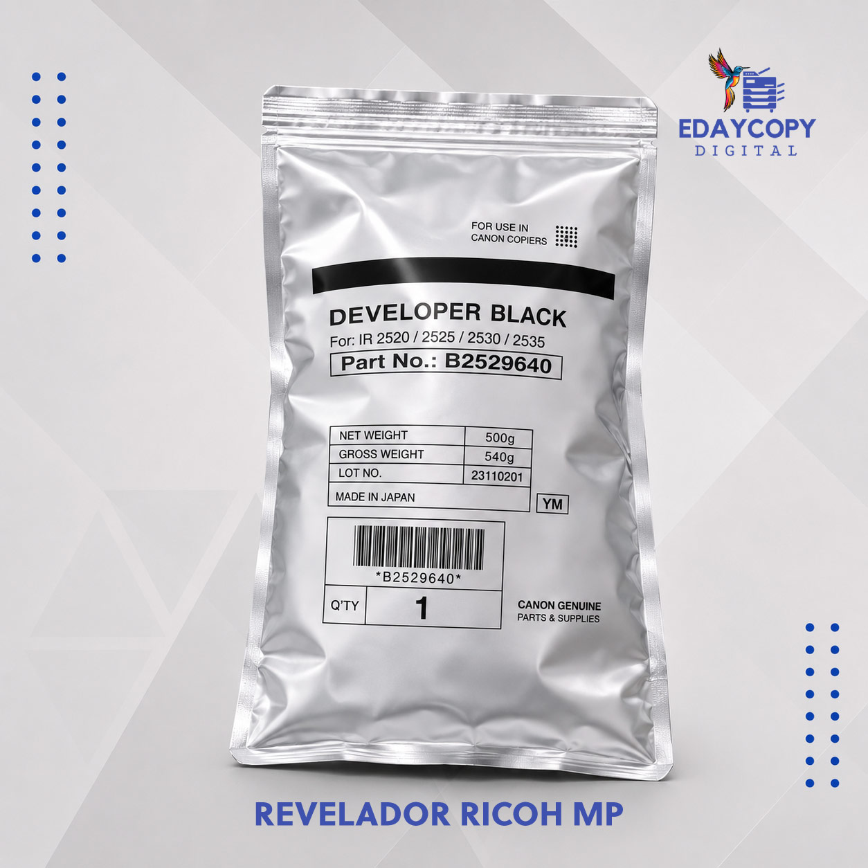 REVELADOR RICOH MP 3500/4000/4001/4002/5000/5001/5002